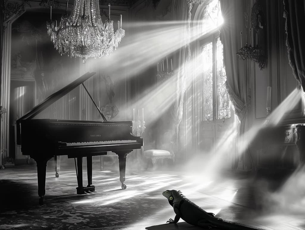 Iguana and piano #2